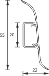 Размеры напольного плинтуса ПВХ с кабель-каналом Идеал Комфорт