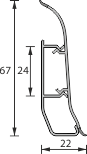 Размеры напольного плинтуса ПВХ с кабель-каналом Идеал Элит
