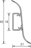 Размеры напольного плинтуса ПВХ с кабель-каналом Идеал Альфа