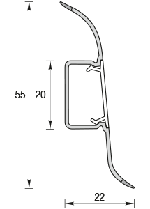 Размеры напольного плинтуса ПВХ с кабель-каналом Идеал Оптима