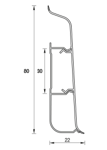 Размеры напольного плинтуса ПВХ с кабель-каналом Идеал Система